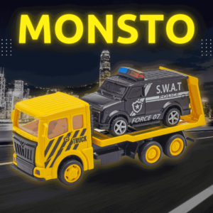 Monsto Flat Bed Truck pull back toy, Tow truck