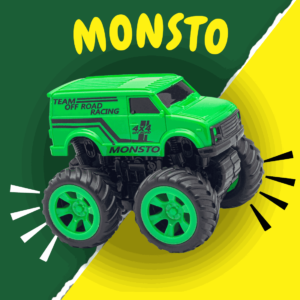 Monsto Green Monster truck Van, Monster truck friction power
