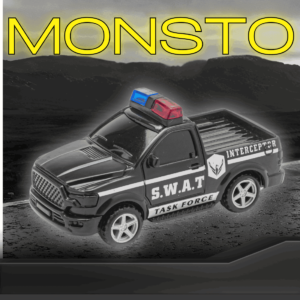 pickup Police Black Light pull-back car