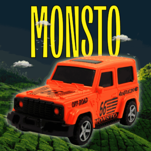 Orange jeep pull-back car