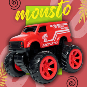 Monsto Red Monster truck Van, Monster truck friction power