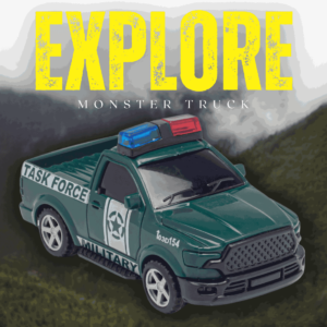 pickup Army Green Light pull-back car