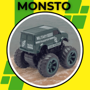 Monsto Army Green Monster truck Van, Monster truck friction power