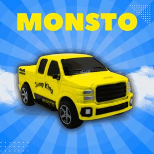 Yellow pull-back pickup truck