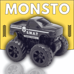 Monsto Police Black off road Truck, 4WD Monster Truck
