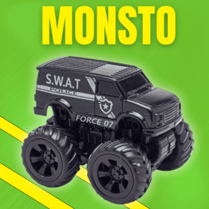 Monsto Police Black Monster truck Van, Monster truck friction power