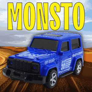 Blue jeep pull-back car