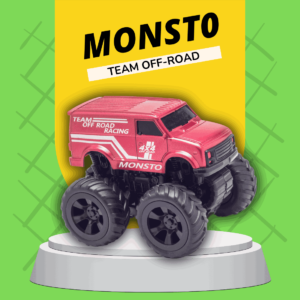 Monsto Metallic Red Monster truck Van, Monster truck friction power